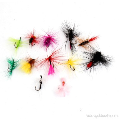 Unique Bargains 12 Pcs Fishing Assorted Color Mayfly Trout Mayfly Flies Metal Hooks